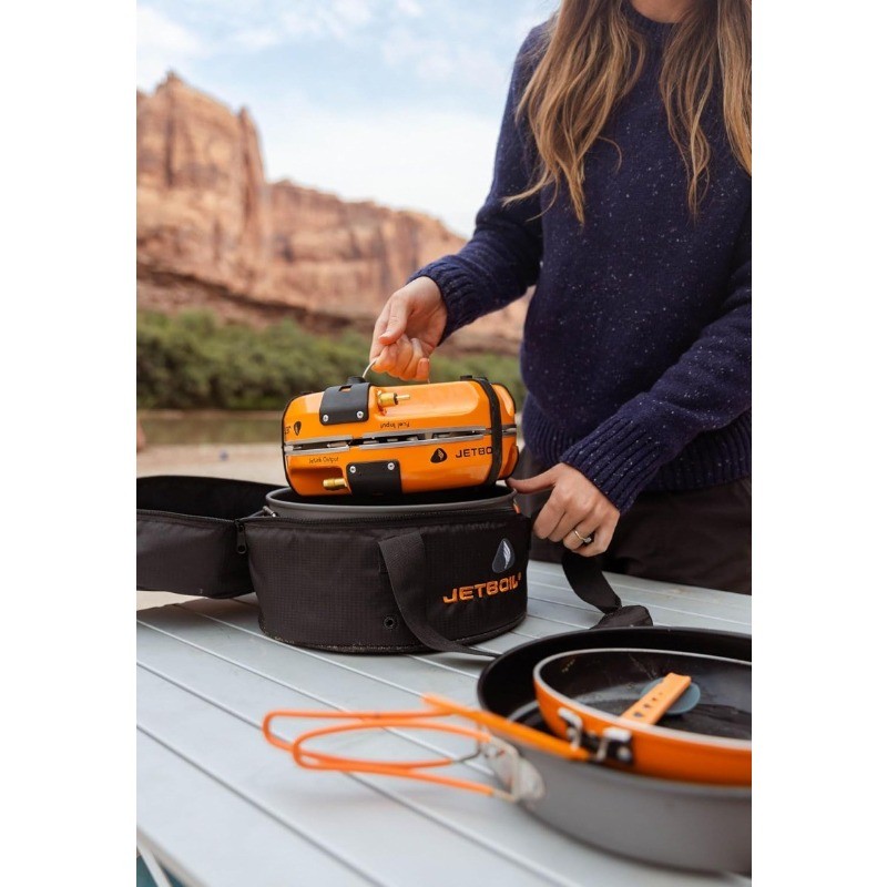 Jetboil Genesis Basecamp Backpacking and Camping Stove Cooking System, Orange