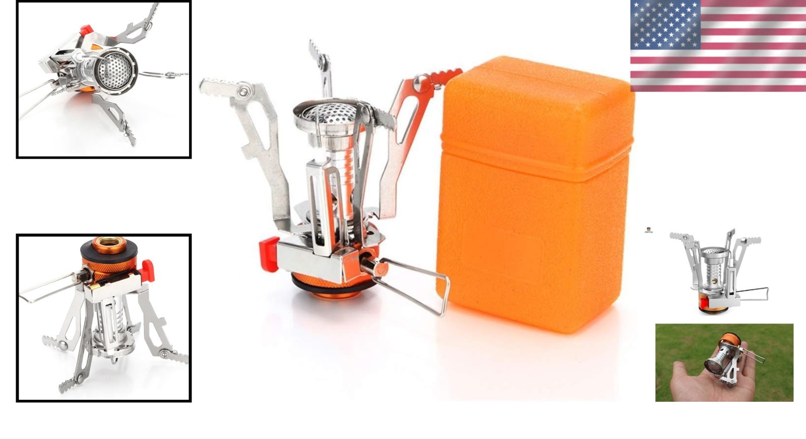 Wind-Resistant Backpacking Stove with Adjustable Flame Control, 3000W Power