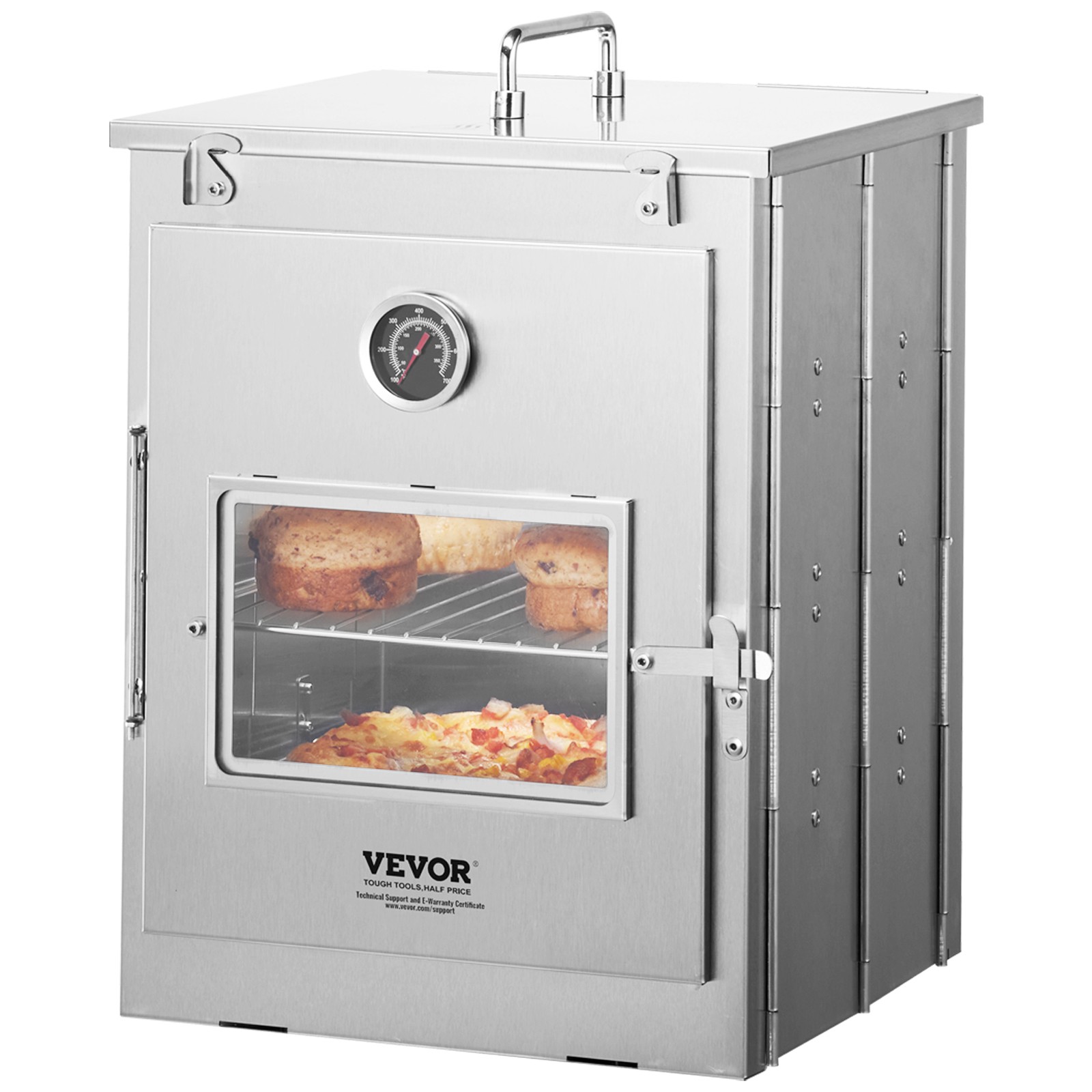 VEVOR Foldable Camping Oven Stainless Steel Portable Camping Stove 3 Tier Grill