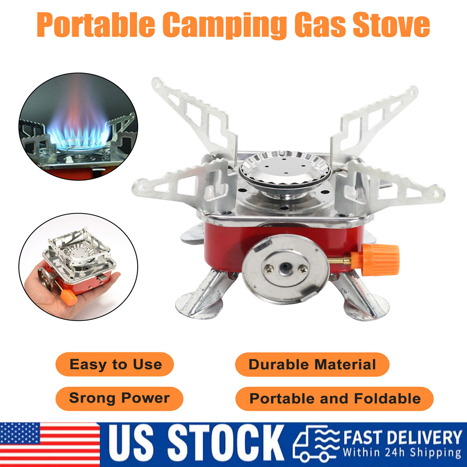 2800W Portable Camping Gas Stove Butane Outdoor Cooking Equipment Collapsible