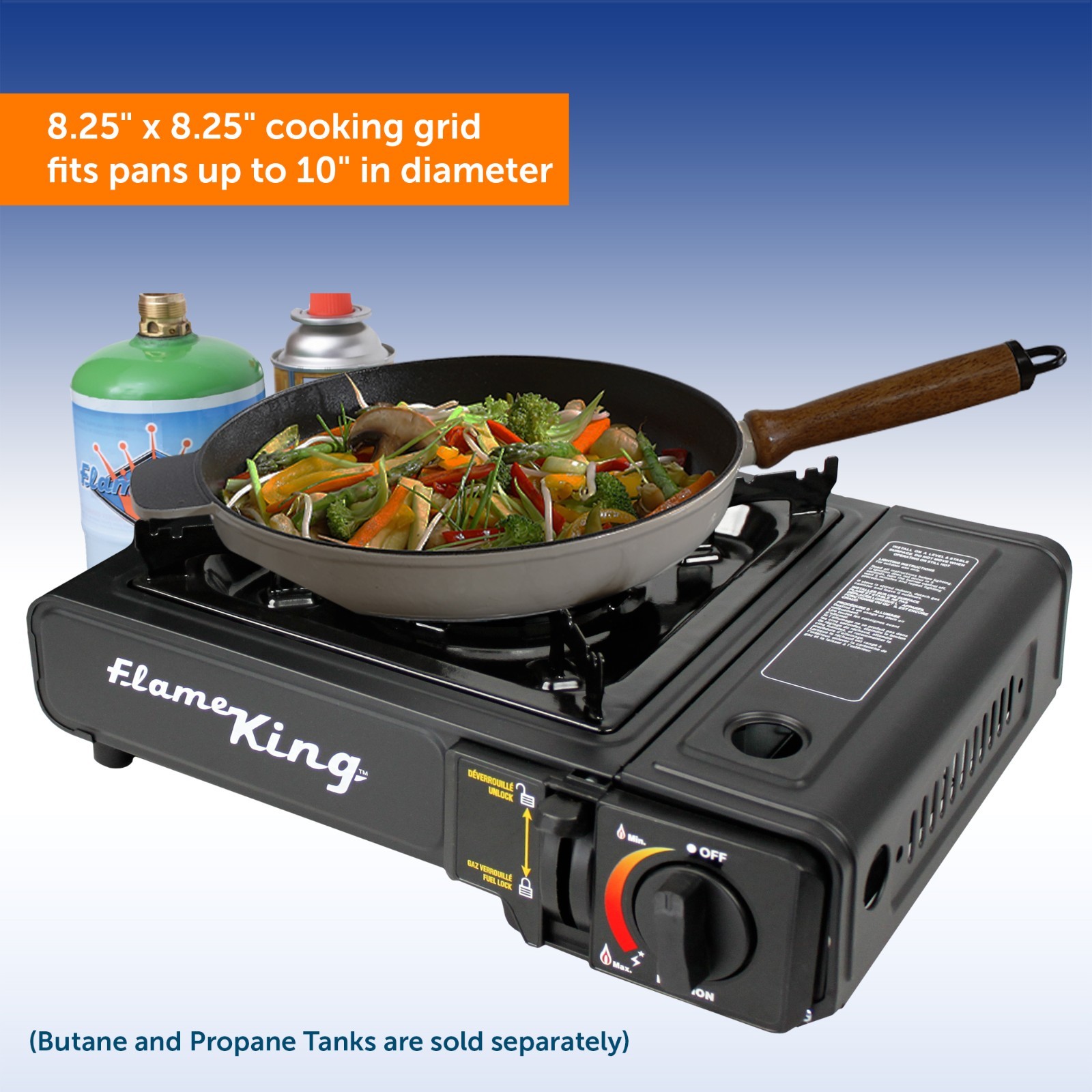Portable Dual Fuel Butane/Propane Camping Stove Burner with Carry Case-Black