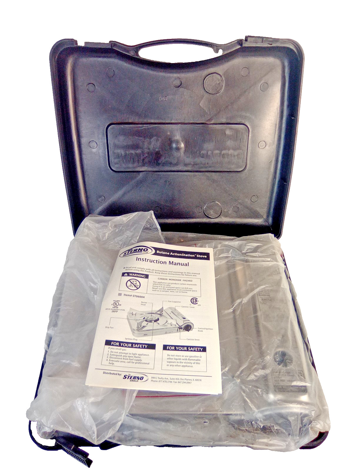 Sterno Portable Butane Stove 7K BTU Travel Case Camp Emergency Outdoor Kitchen