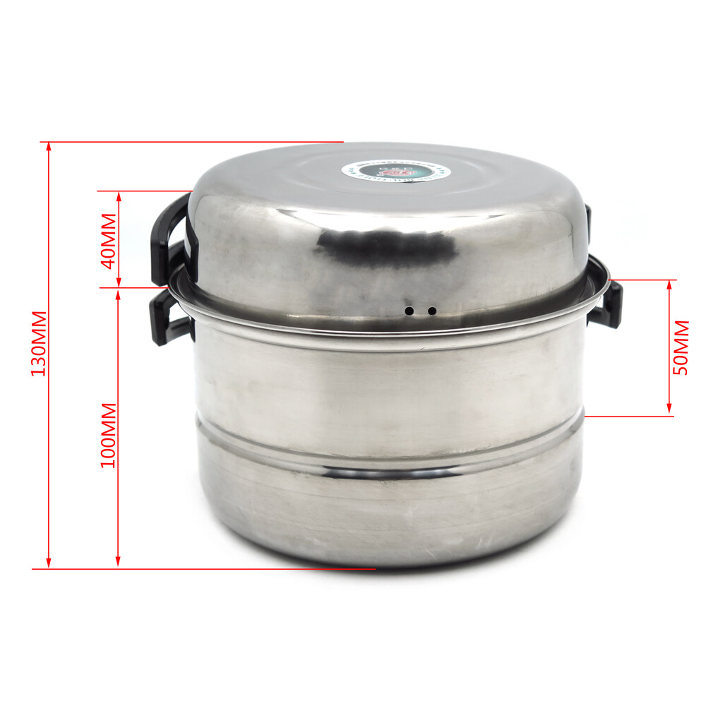 3PCS Outdoor Camping Cookware Stainless Steel Cooking Picnic Bowl Pot Pan Set