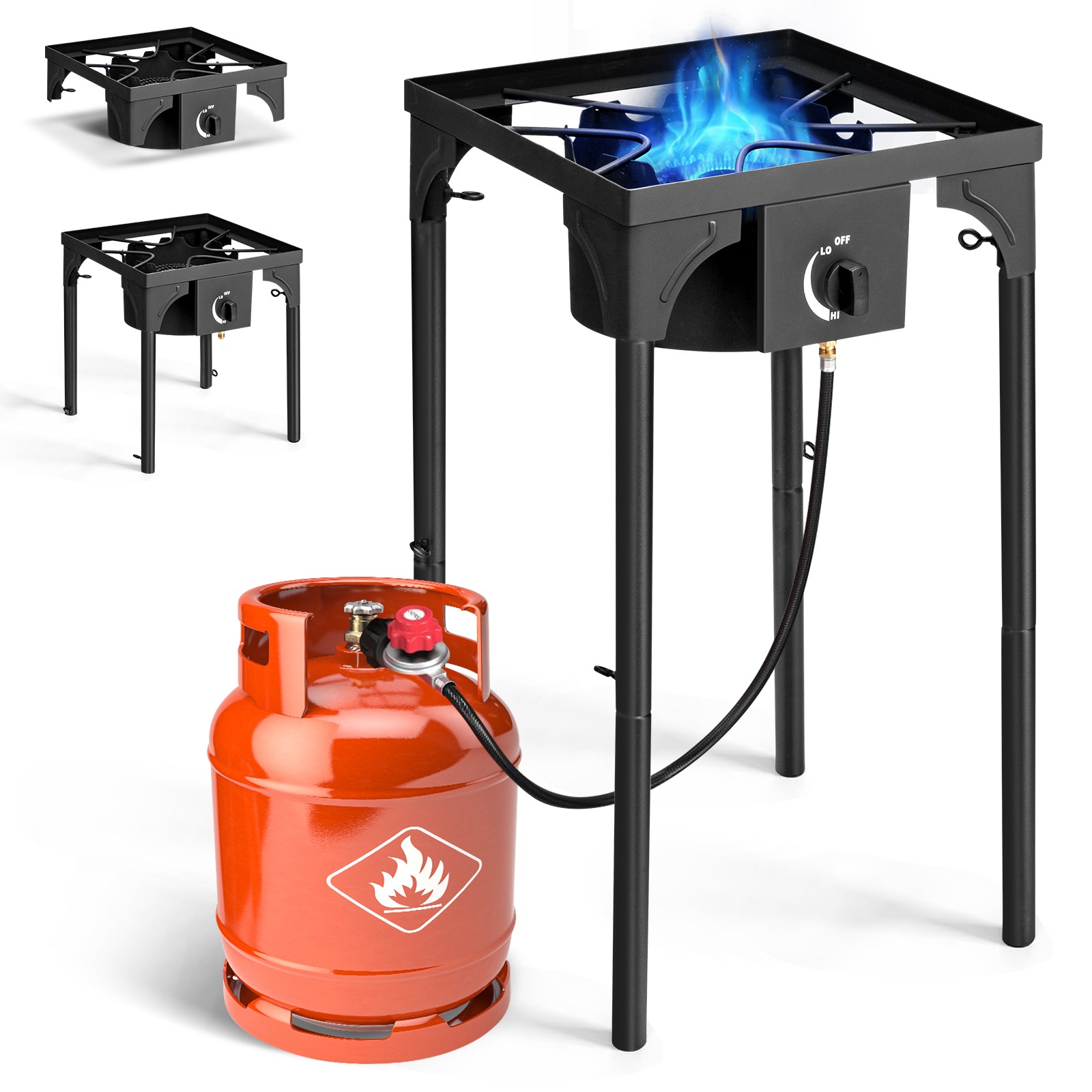 Hot 75,000BTU Square Single Burner Liquid Propane Outdoor Stove Rangeg Grill BBQ