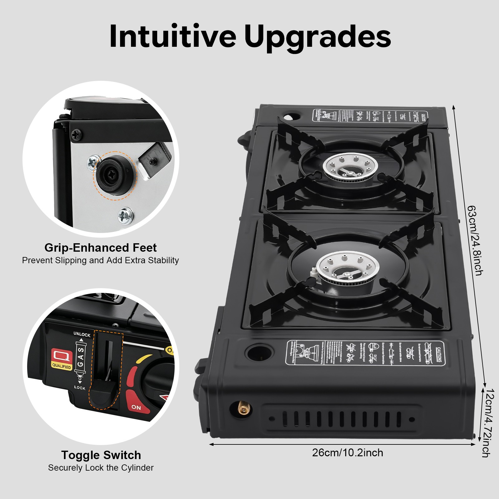Outdoor Camping Stove 2 Burner Propane Gas Stove Portable with Carry Case