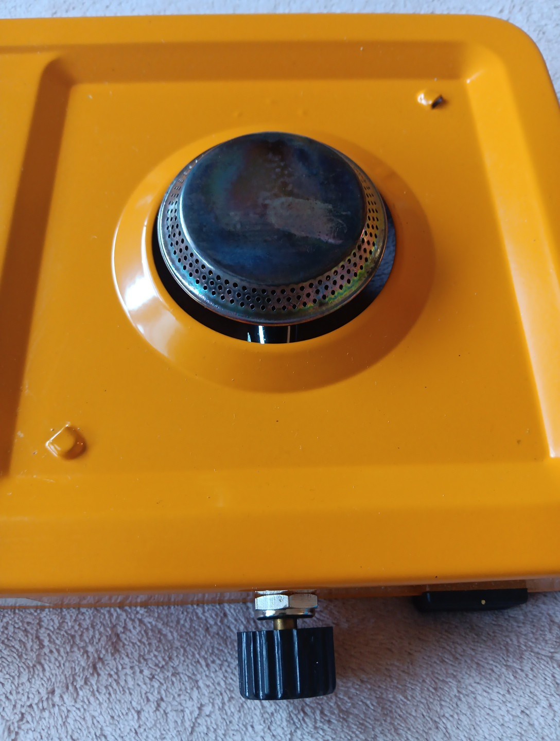 Vintage American Camper Low Profile Two Burner Propane Stove 1080B Yellow