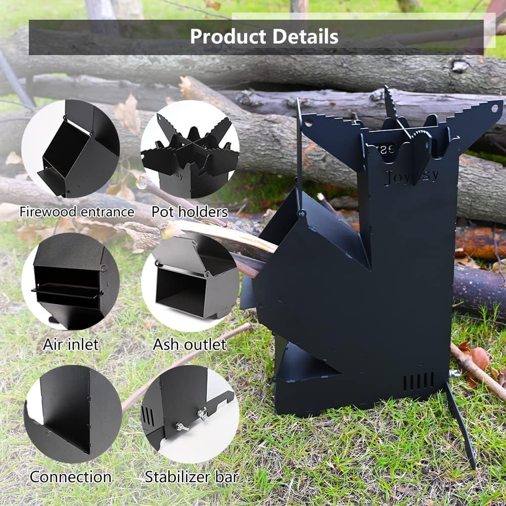 Portable Outdoor Hiking Camping Wood Mini Burning Stove with Storage Bag