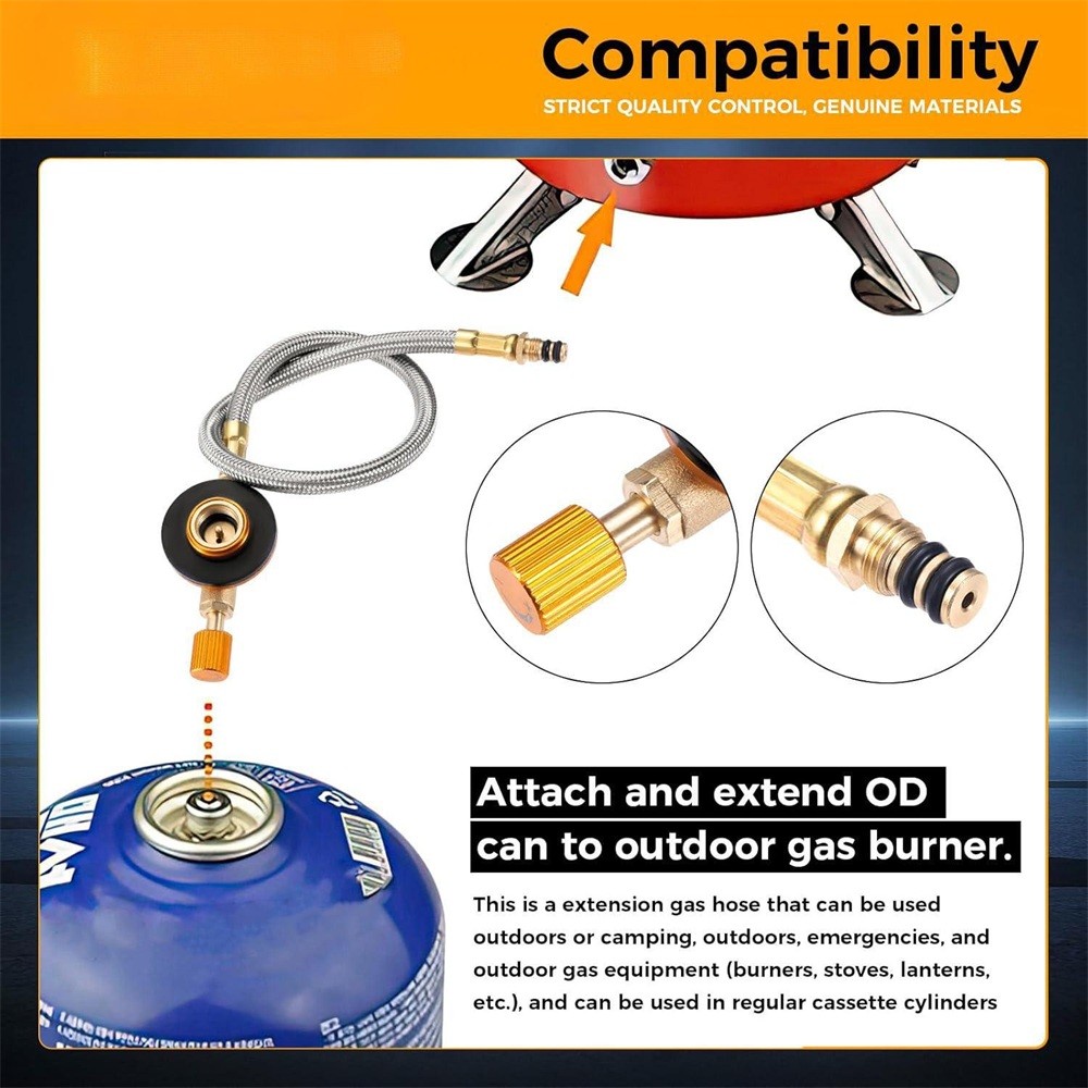 Gas Stove Adapter Hose 0.33m Gas Bottle Pipe Connector Gas Stove Adapter For BBQ