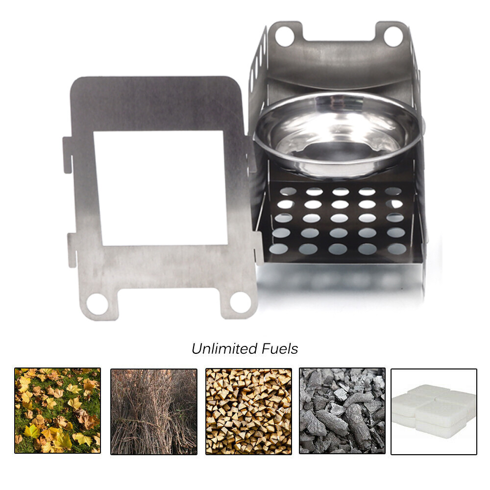 Diret Folding Wood Stove Pocket Alcohol Stove Outdoor Cooking Camping Backpacki