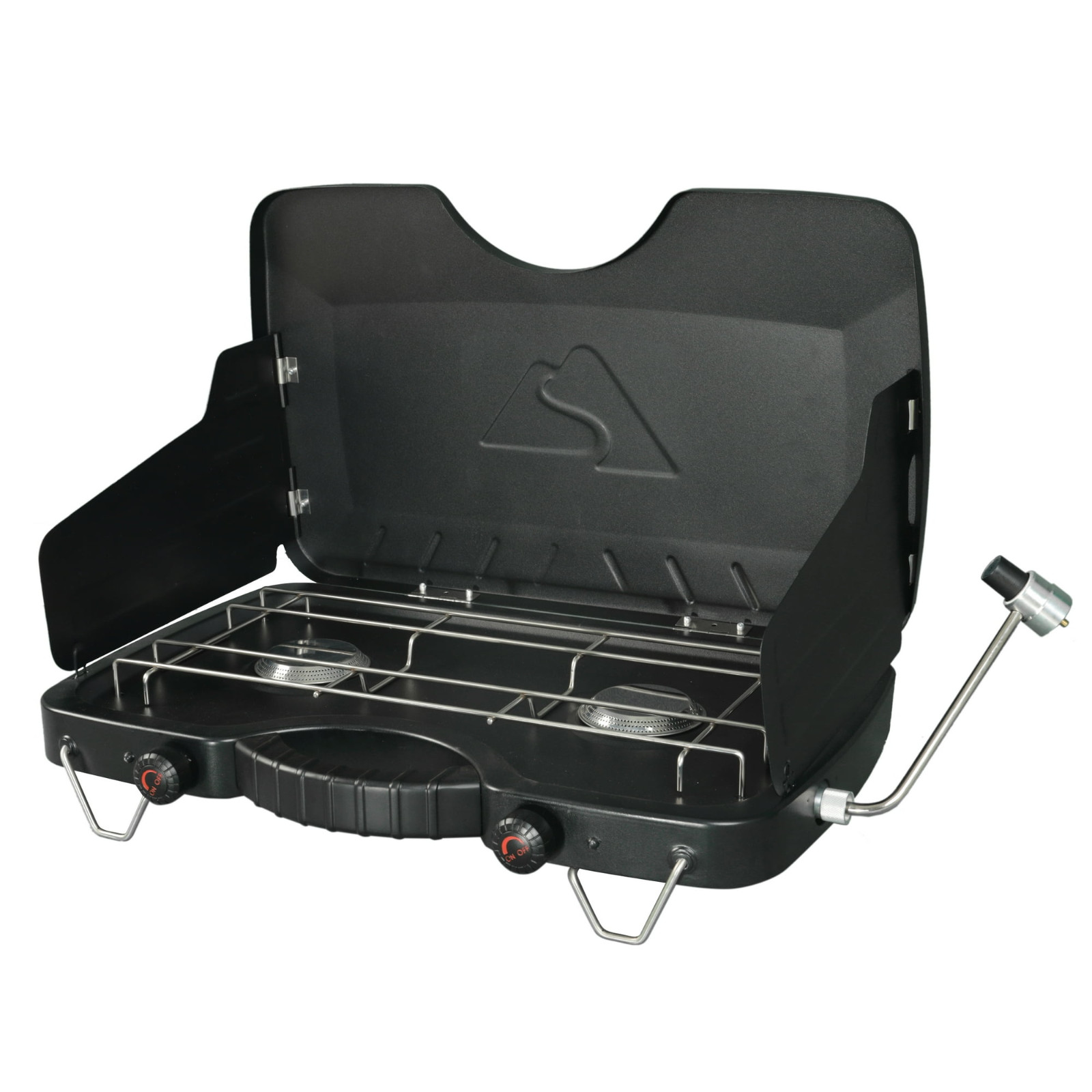 2-Burner Propane Gas Camping Stove, Black, W170