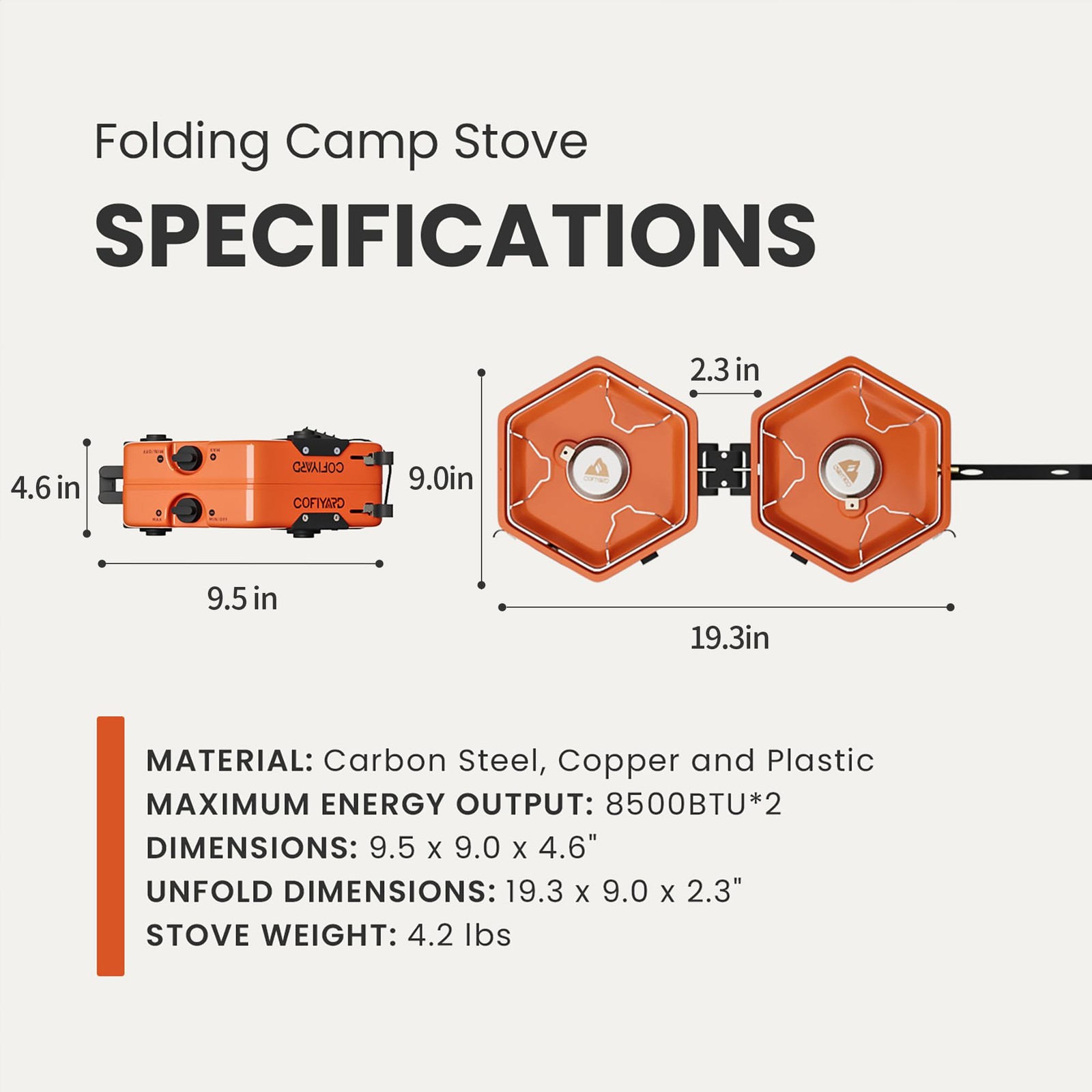Propane 2 Burner Camping Stove With Carrying Bag Portable Folding Gas Stove For