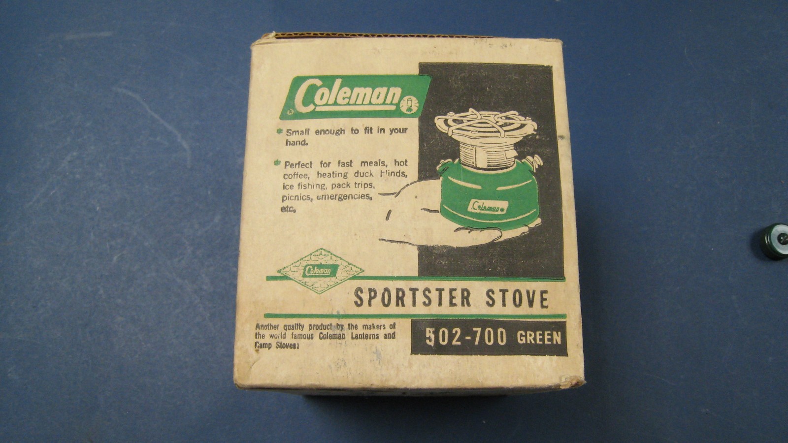 Vintage Coleman Sportster 502 Camp Stove w Box & papers Working & Excellent 1965