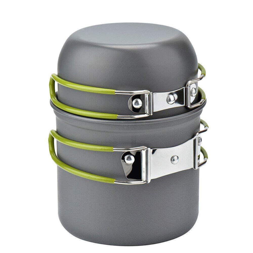 Portable Gas Camping Stove Butane Propane Burner Outdoor Hiking Picnic+Cookware