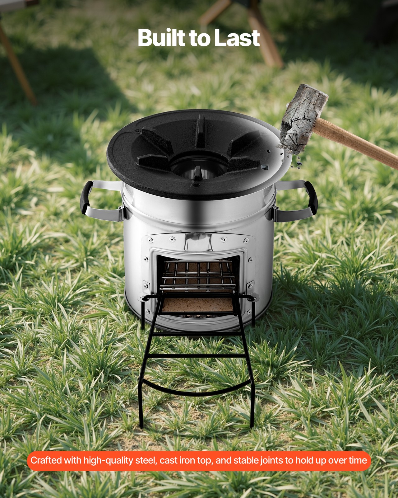 VEVOR Camping Rocket Stove Wood Burning Portable Rocket Stove with Carrying Bag