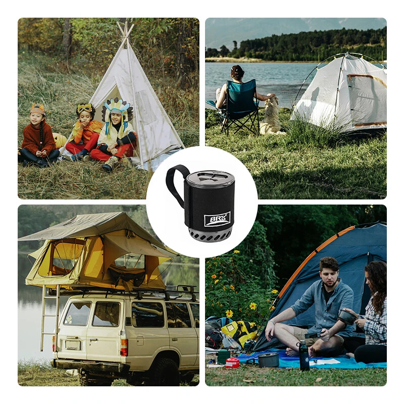 BRS-61 Camping Integrated Heat Collecting Pot Backpacking Cooking Stove System
