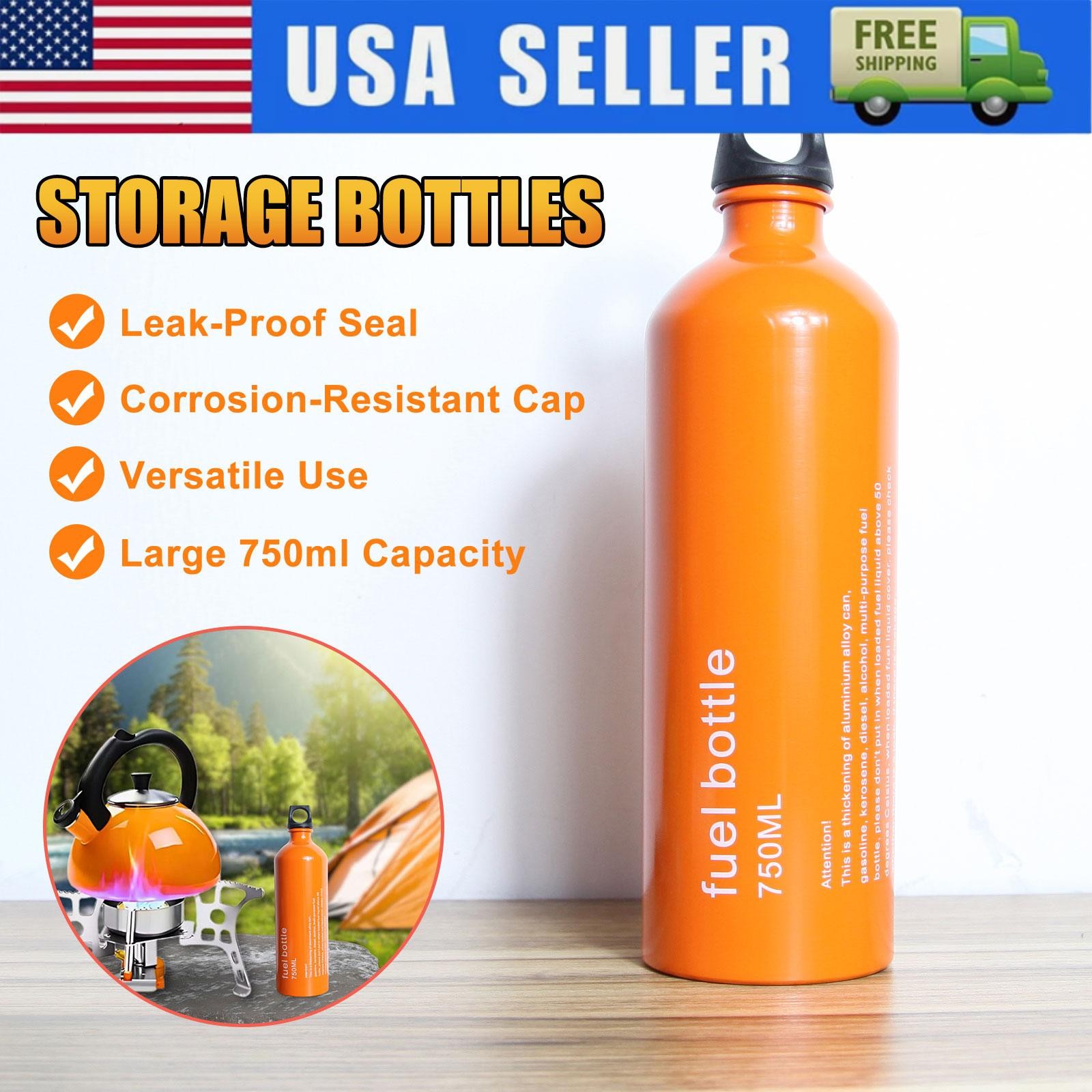Outdoor Fuel Bottle Petrol Liquid Oil Bottle Kerosene Bottle 750ml Capacity New