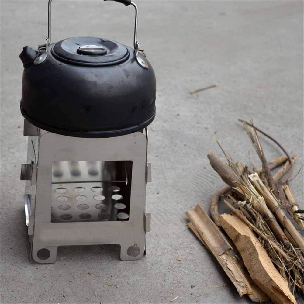 Camping Wood Stove Portable Outdoor Folding Wood Stove Charcoal Chimney Starter
