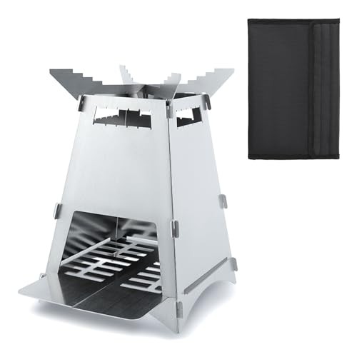 Portable Camp Stove, Foldable Wood Burning Stove for Camping | Foldable, Mini