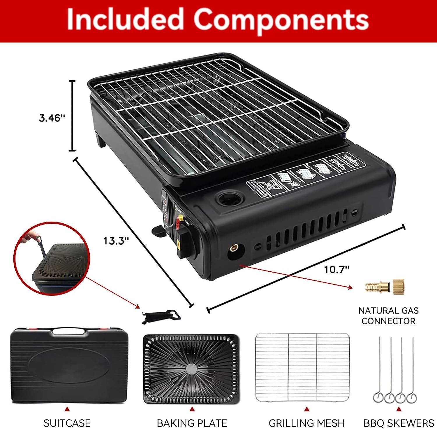Compact Portable Butane Grill Stove with Carry Case – Ideal for Outdoor Cooking