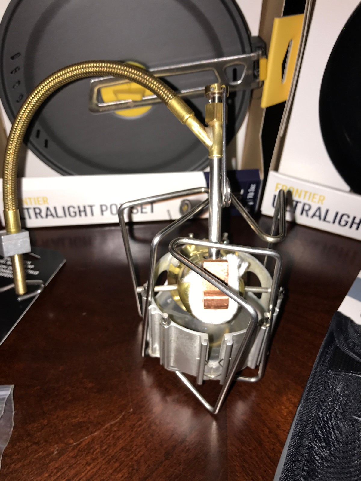 Preowned MSR Dragonfly Stove w/ NEW Fuel Bottle, Sea to Summit Pots, etc
