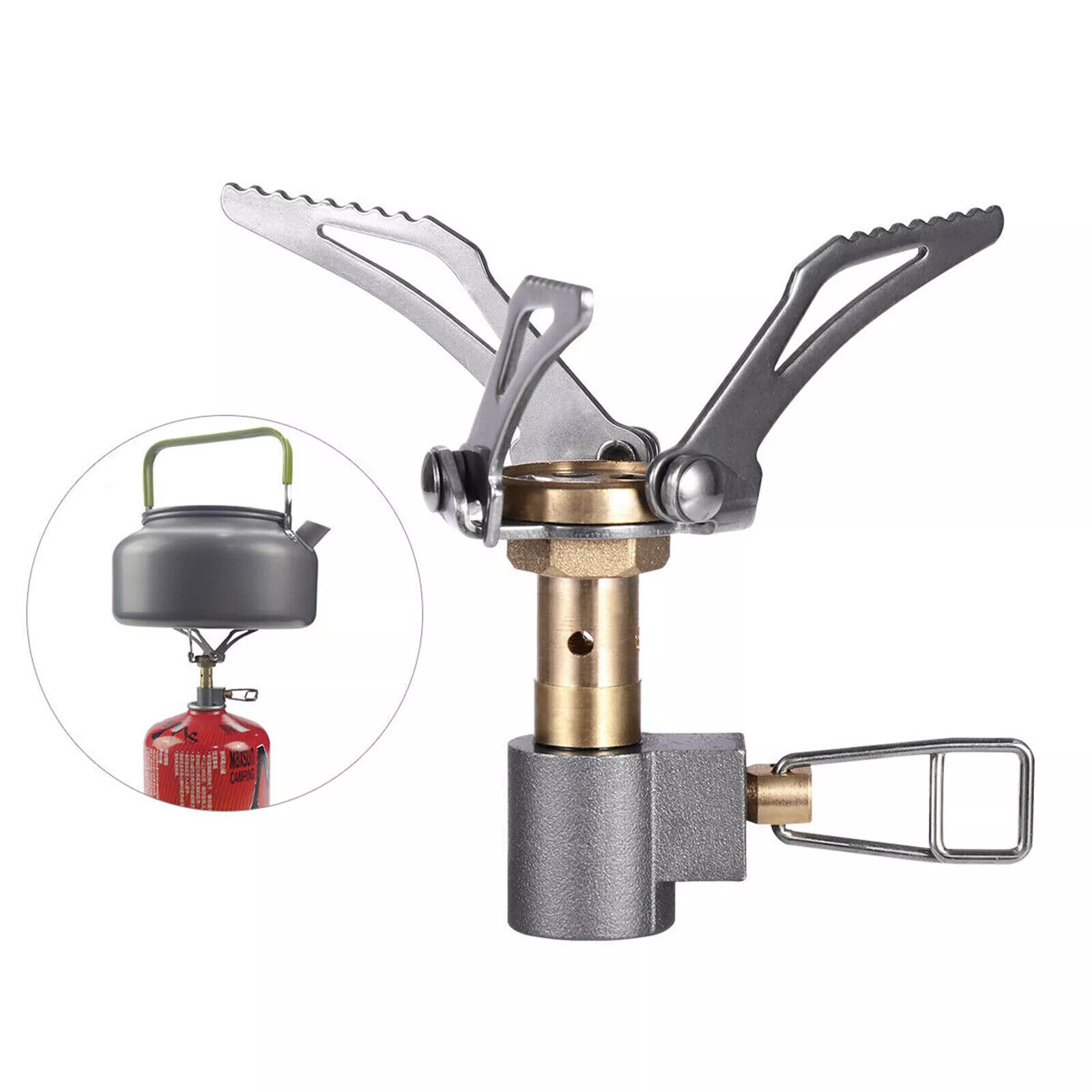 2x Mini Camping Titanium Gas Stoves Portable Folding Cooking Burners BRS-3000T