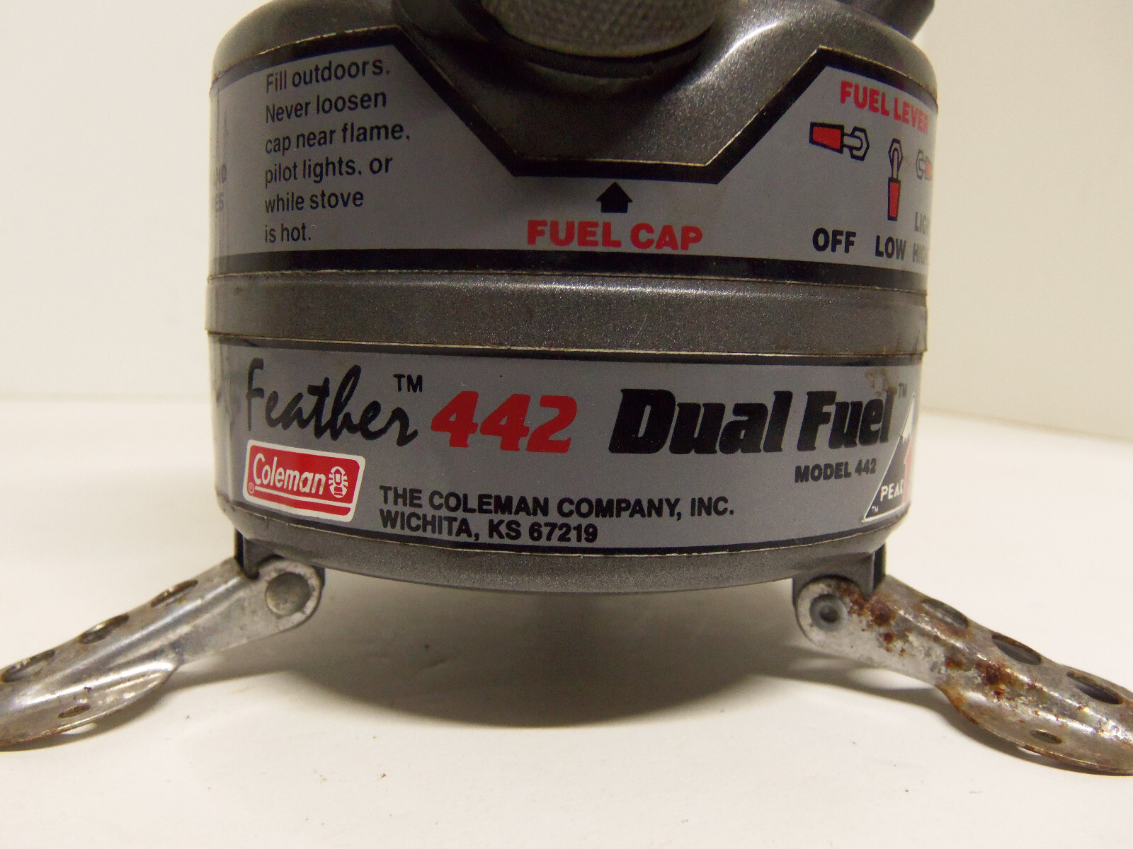 Vintage Coleman Peak 1 Feather 442 Dual Fuel Hiking Camping Stove Made In USA