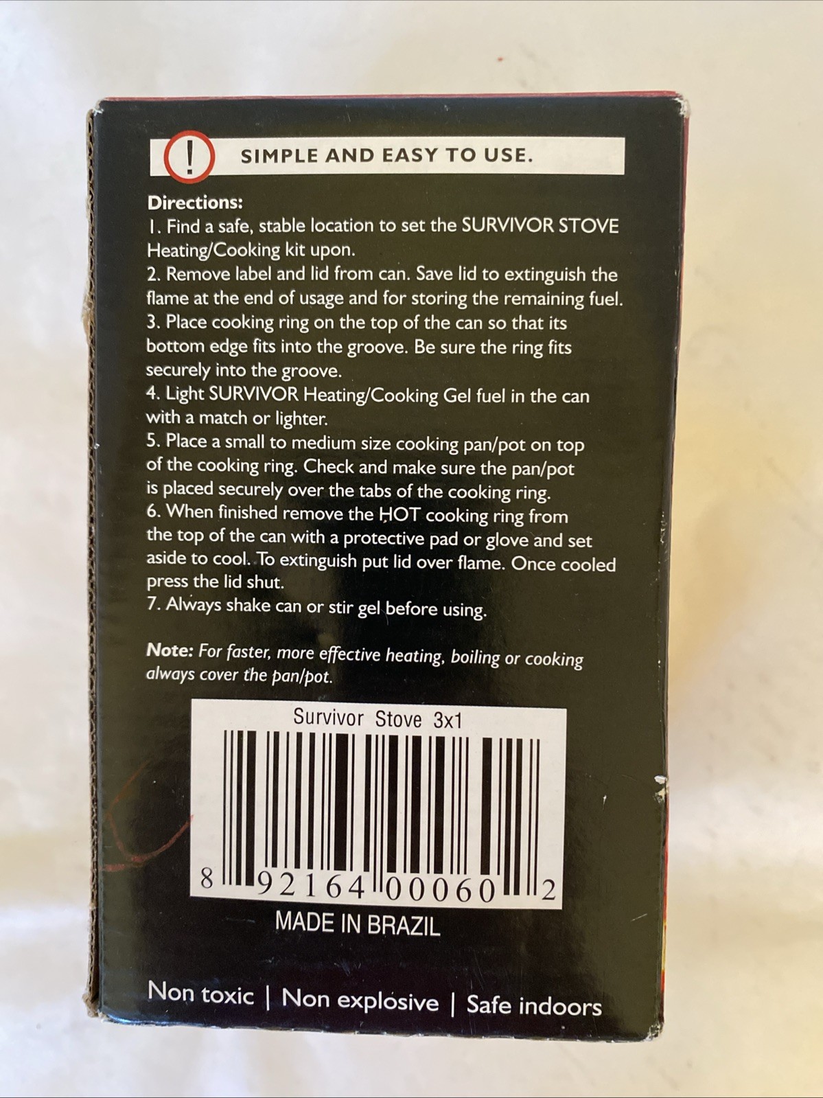 Survivor Stove Alcohol Gel Portable Camping Stove Kit Non Toxic Non Explosive