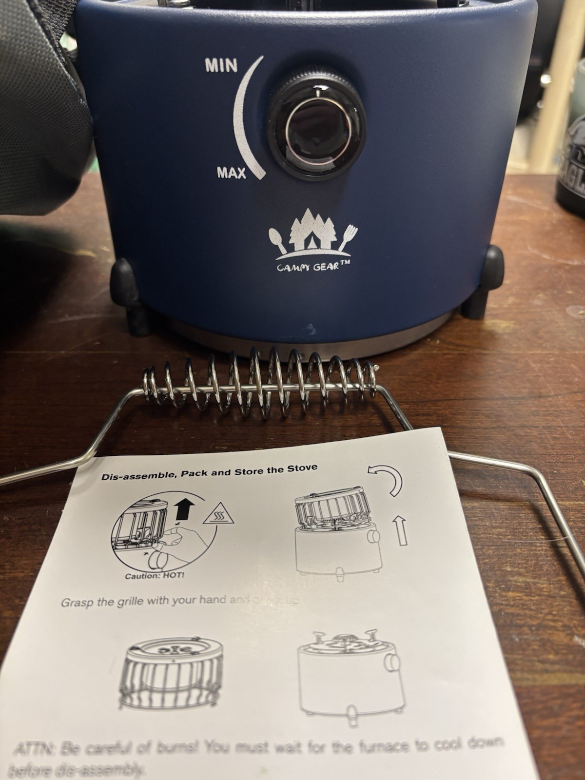 Campy Gear Portable 1-Burner Gas Stove System Blue w/ Carry Case & Manual