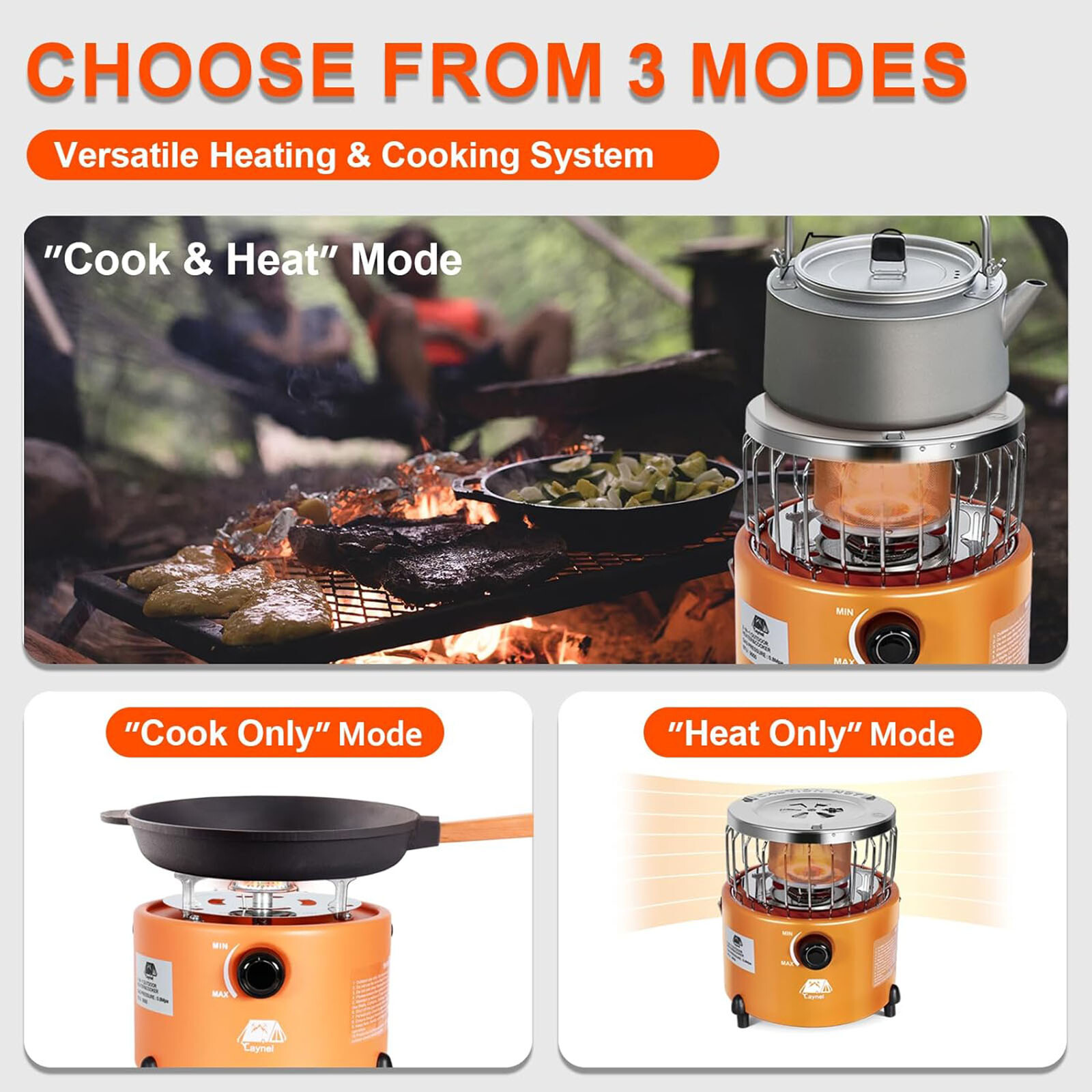 2 in 1 Portable Propane Heater and Stove Outdoor Camping Liquefied Gas Stove