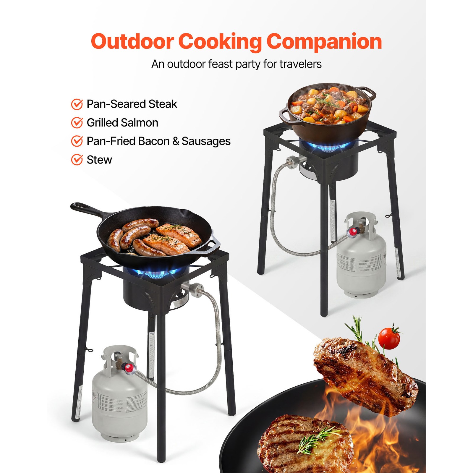 Uimoso Single Burner Propane Gas Stove 100000 BTU Outdoor Cooker for Camping