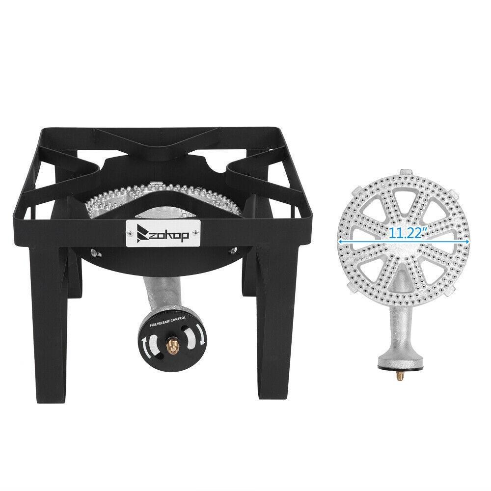 200,000 BTU Square Single Burner Liquid Propane Outdoor Stove Grill Camp BBQ