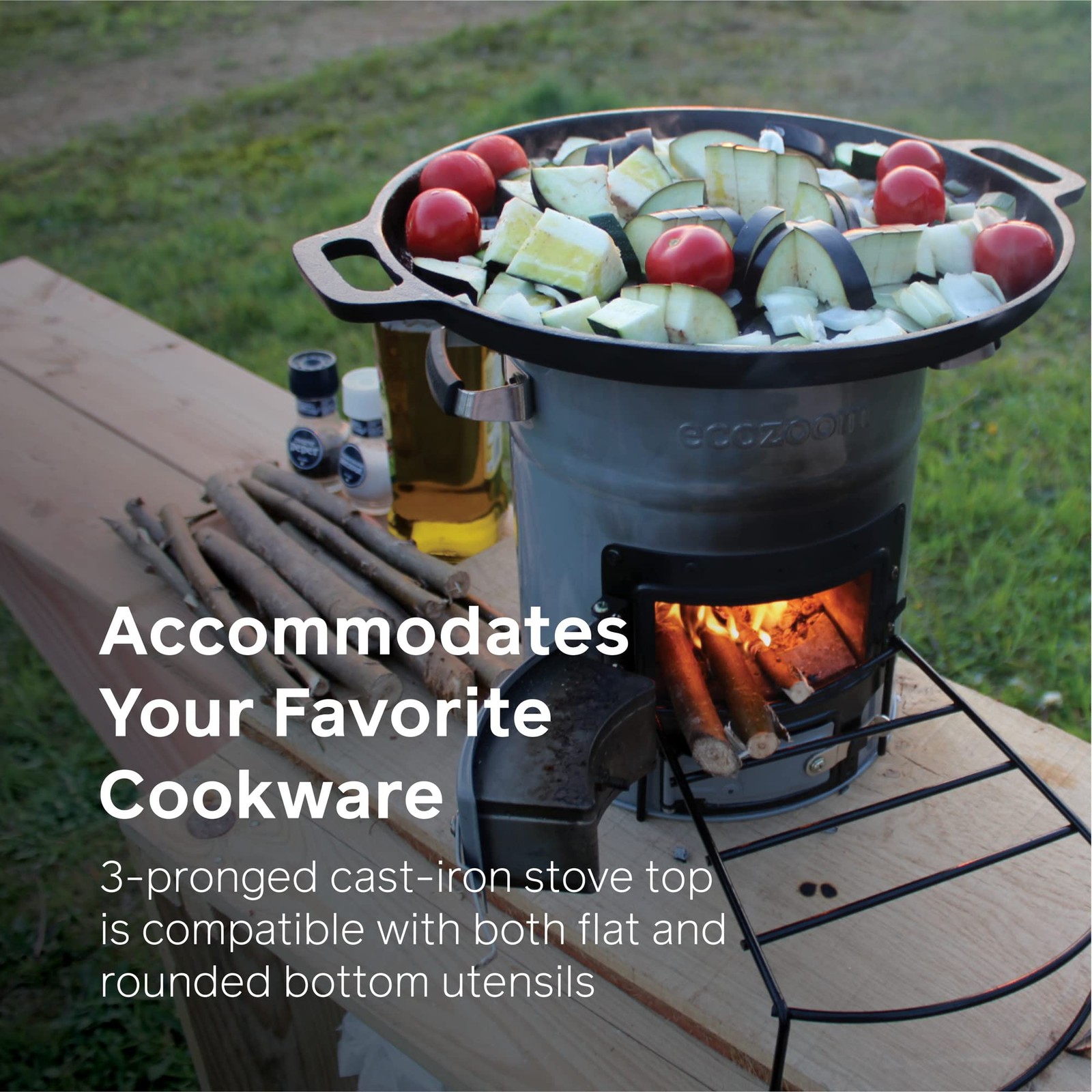 Ecozoom Rocket Stove Heavy Duty Dual Fuel Wood Charcoal Portable Camping