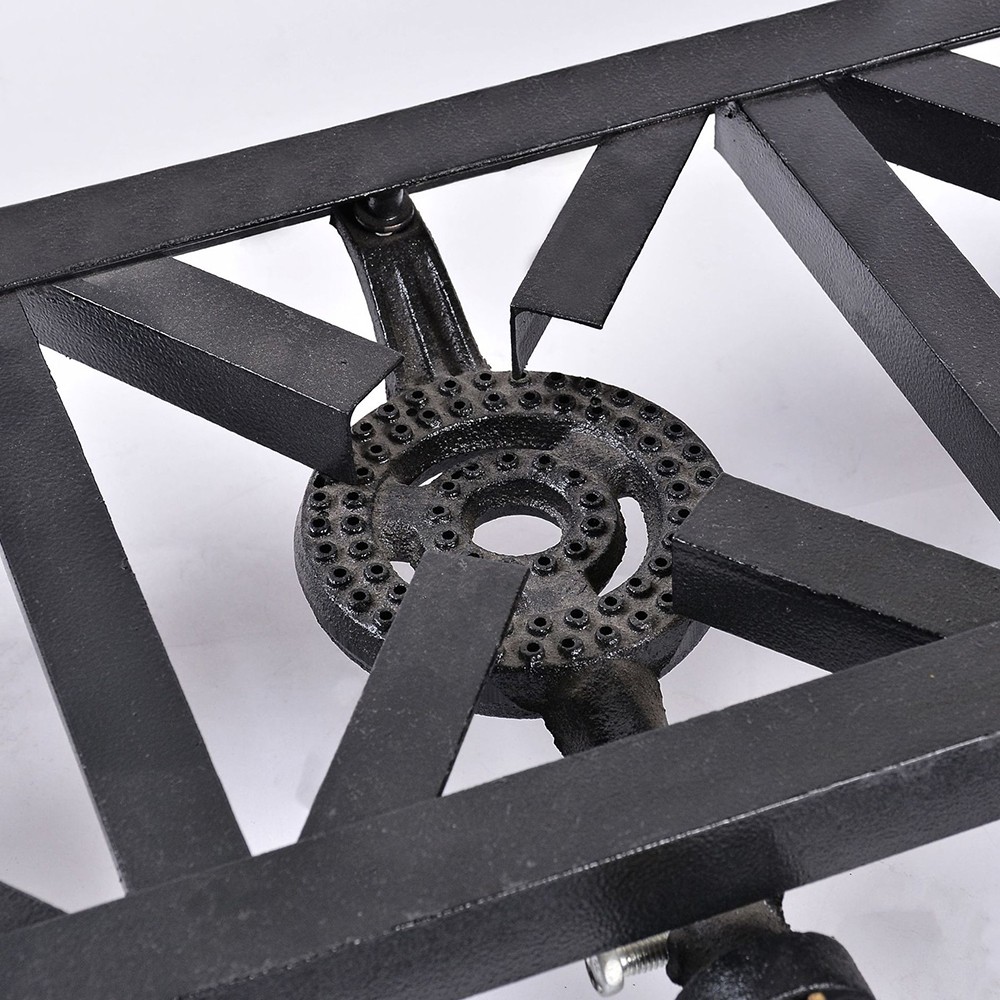 Cast Iron 3 Burner Portable Outdoor Camping Stove Propane Gas LPG BBQ Cooker