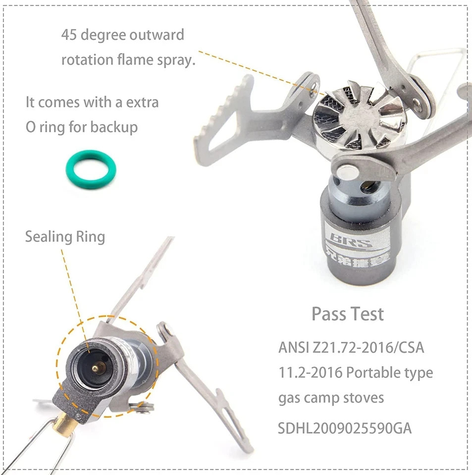 BRS Stove BRS 3000T Stove Titanium Ultralight Backpacking Stove Portable Propane