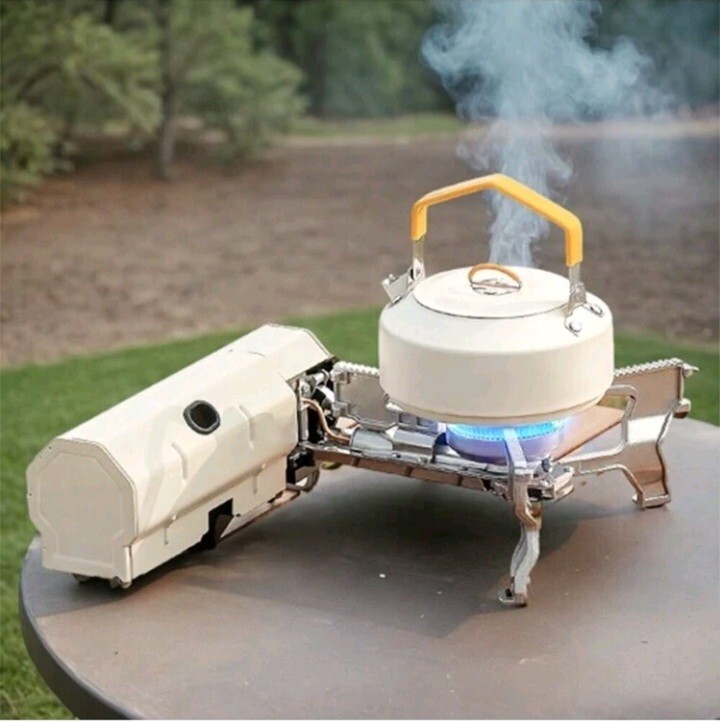 2500W Portable Camping Stove Foldable Butane Stove Indoor/Outdoor Cooking Khaki