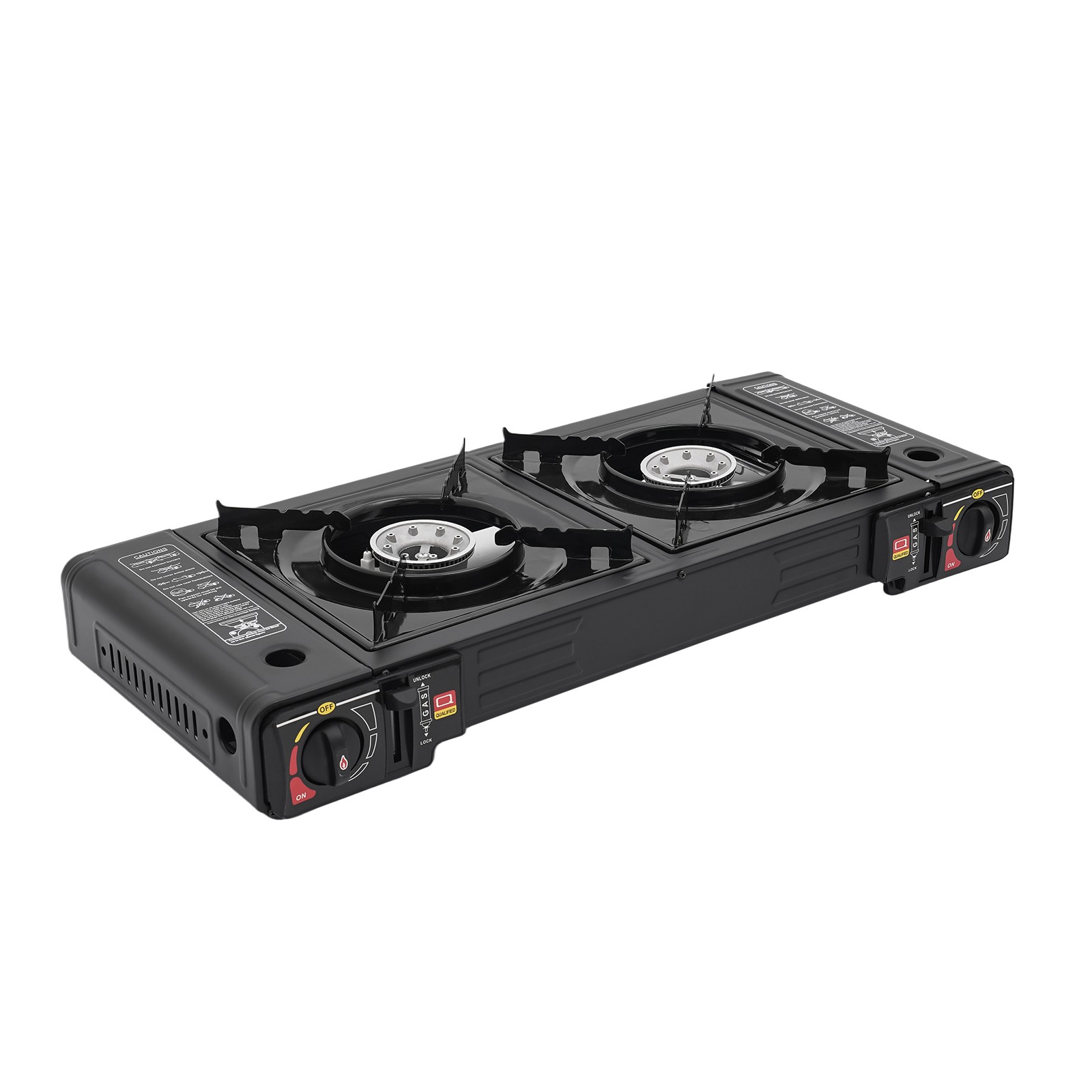 Camping Stove Butane 2500W x2 Burners Cooking Burner w/ Portable Tray&Case