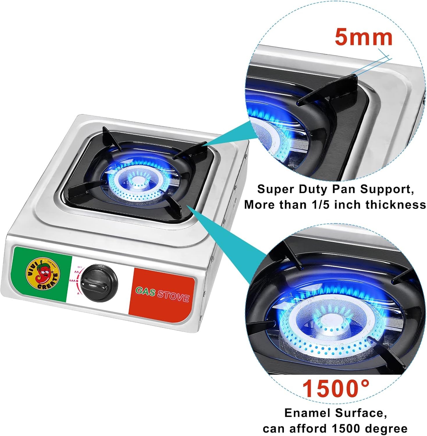 10000 BTU Single Burner Propane Gas Stove Outdoor Camping Cooker Portable