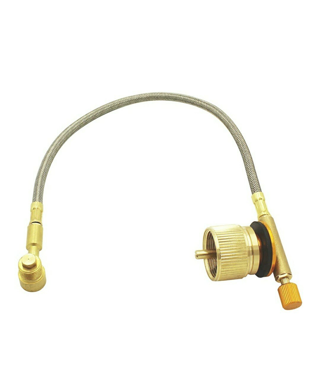 MCAMPAS Gas/Propane Adjustable Regulator Valve Adapter w/Elbow Nozzle 0.3mm