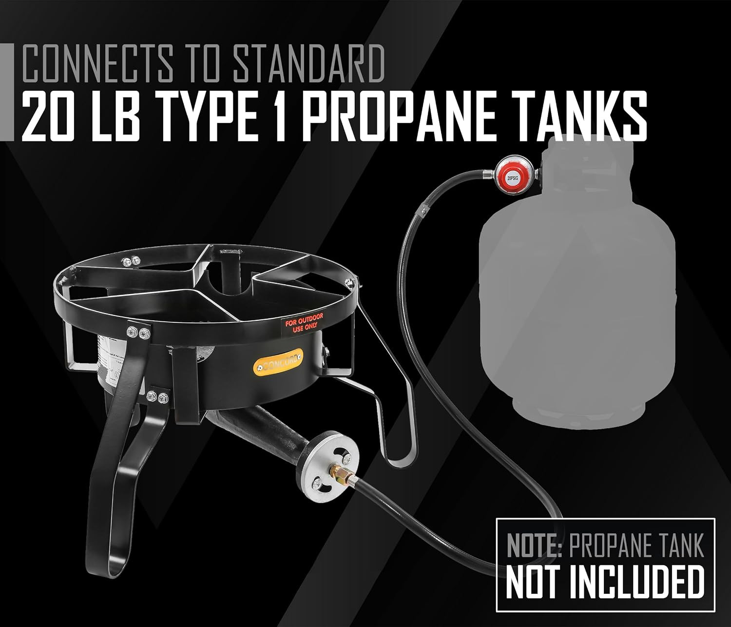 Banjo 16” Single Propane Burner; 200,000BTU 1 Burner Portable Gas Stove
