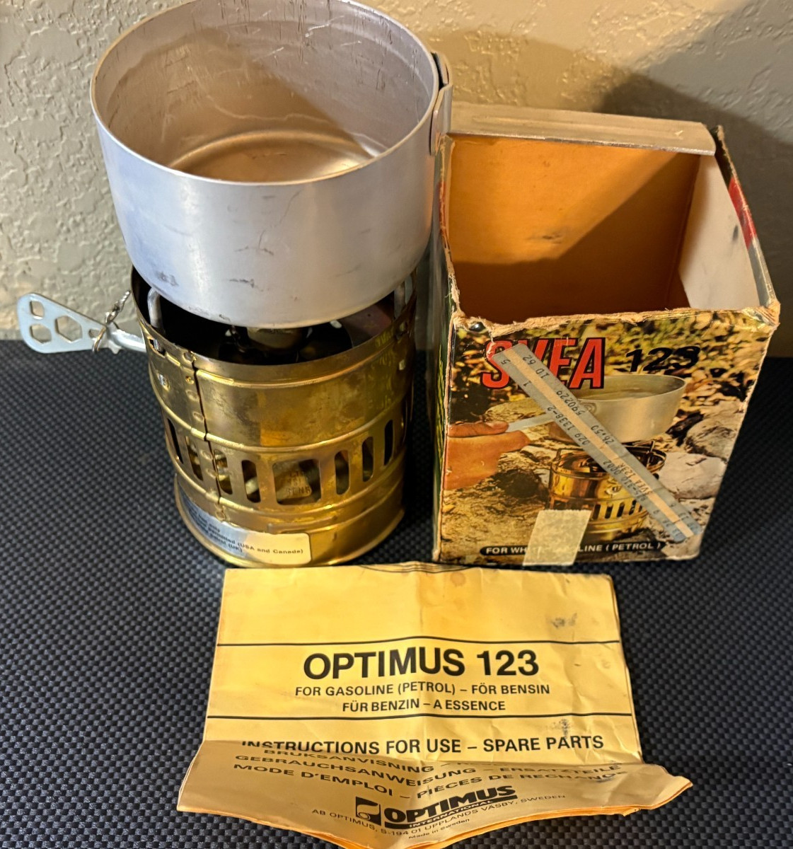 Vintage SVEA 123 Optimus white gasoline (petrol) Camping Backpacking Stove