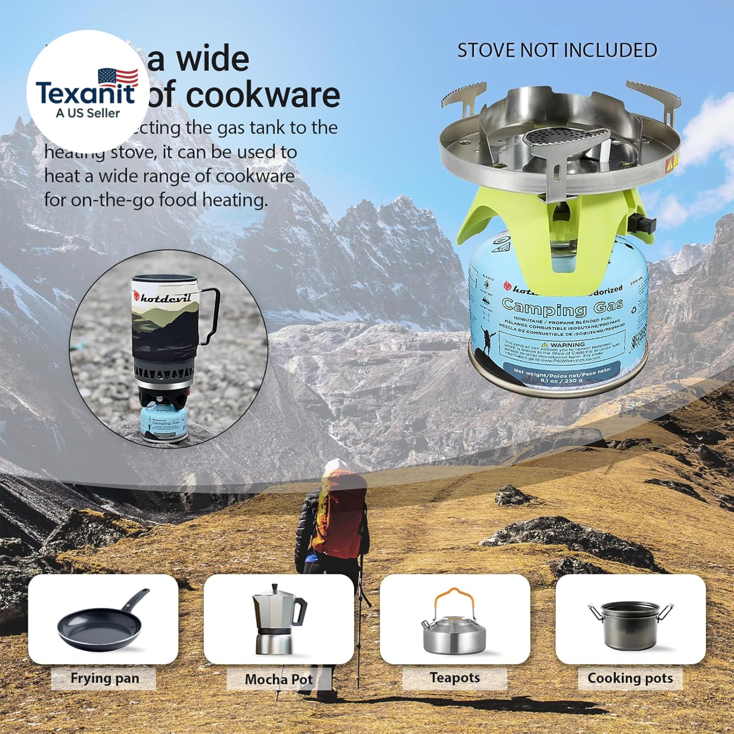 Isobutane Fuel Canister 230 Gram Camping Stove Fuel Butane Propane Blend Isobuta