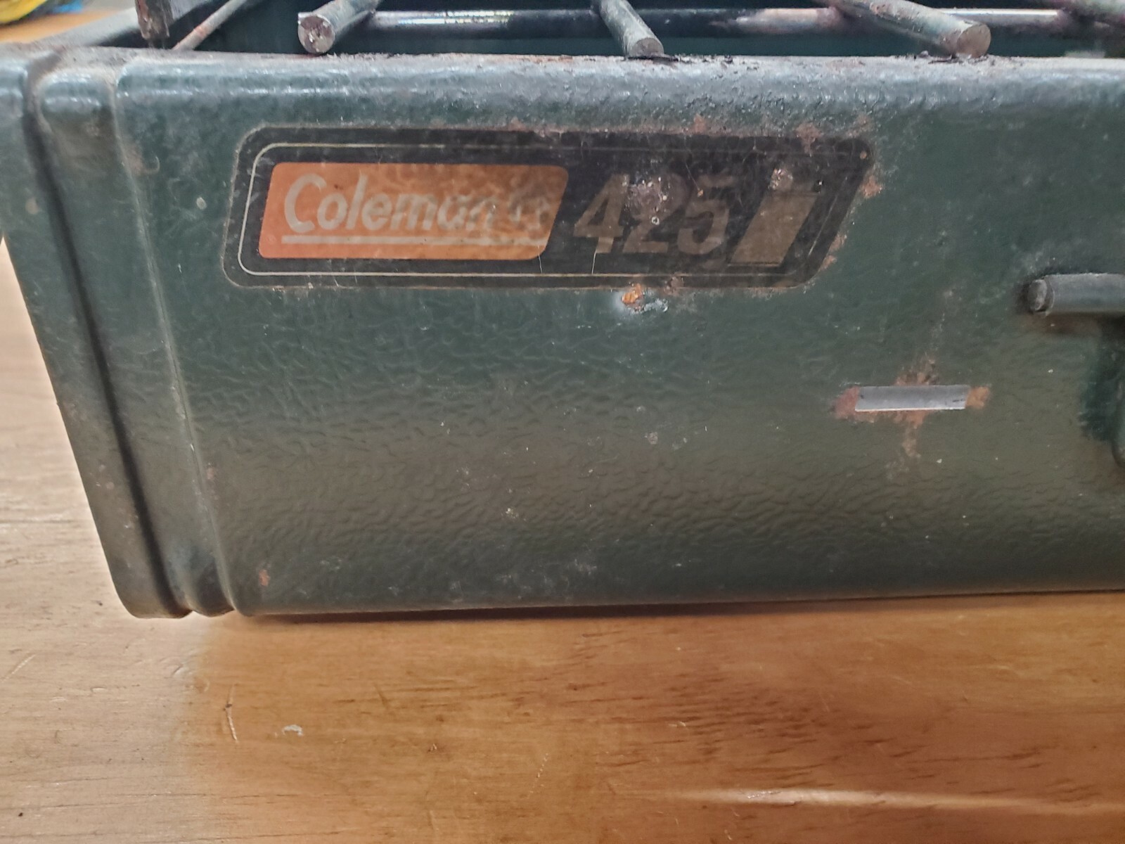 Vintage 1987 Coleman 425F Two-Burner Portable Camping Stove – No Fuel Tank