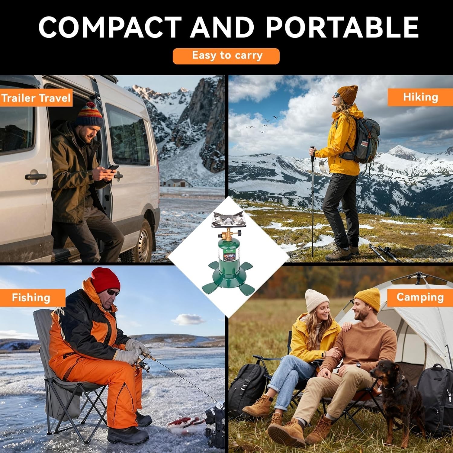 Compact Single Burner Propane Stove with Windscreen for Your Outdoor Adventures