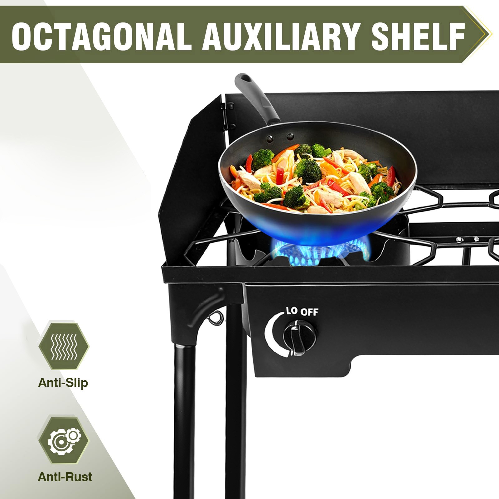 Portable Propane 150,000-BTU 2 Burner Gas Cooker Outdoor Camping Stove Grill