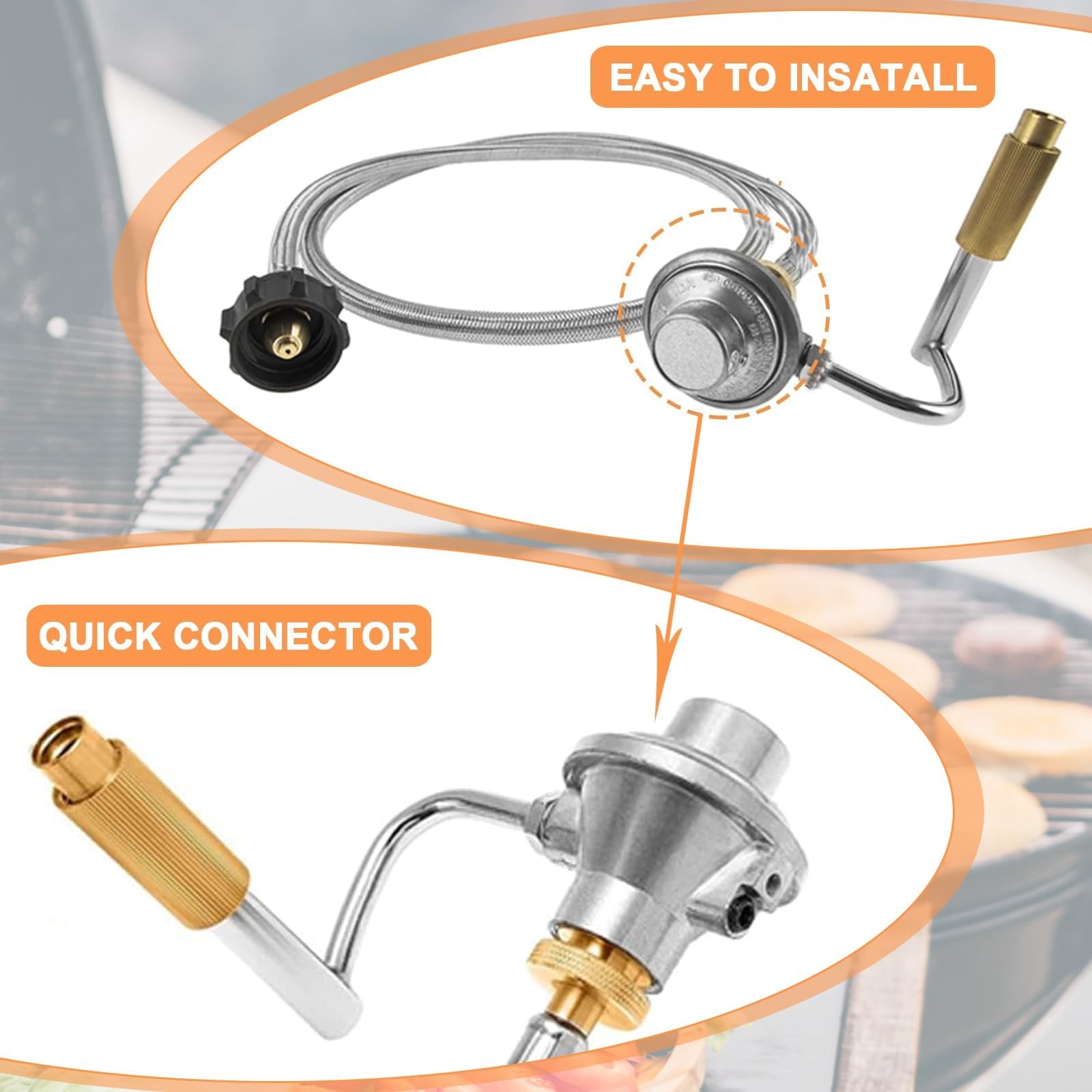 PETKAO 5010000743 Gas Regulator for Coleman Portable Sport Silver, gold
