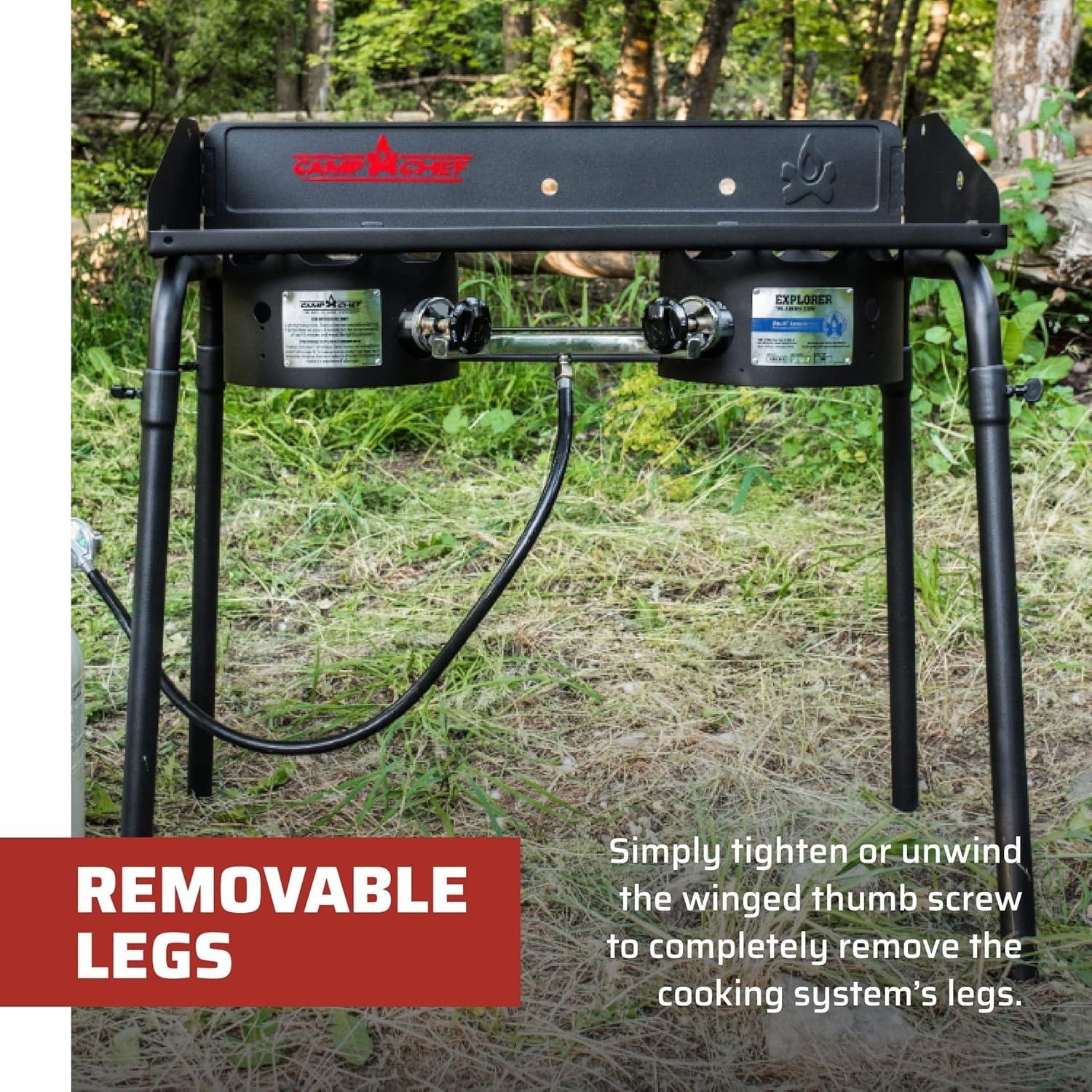 Portable Camping Stove with 448 Square Inches Cooking Area and Windscreen