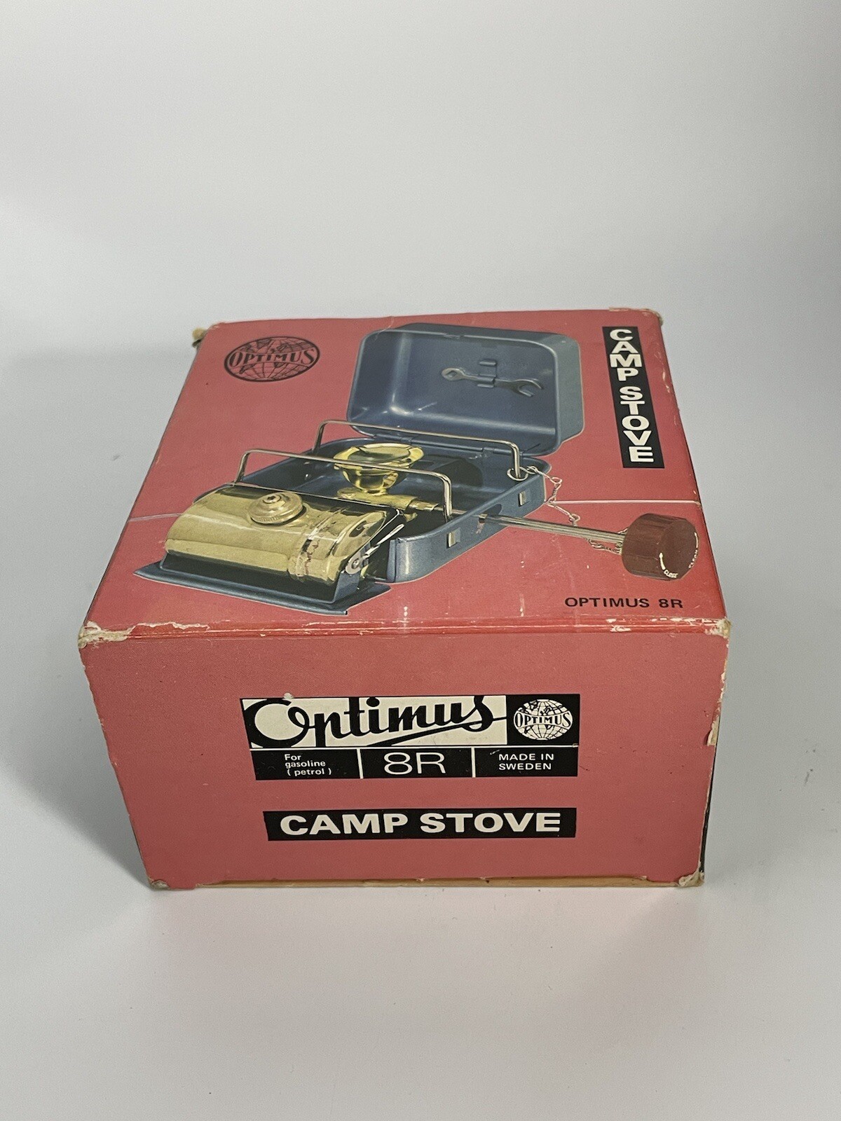 Vintage OPTIMUS 8R Single Burner Backpacking Camping Stove Blue Made In Sweden