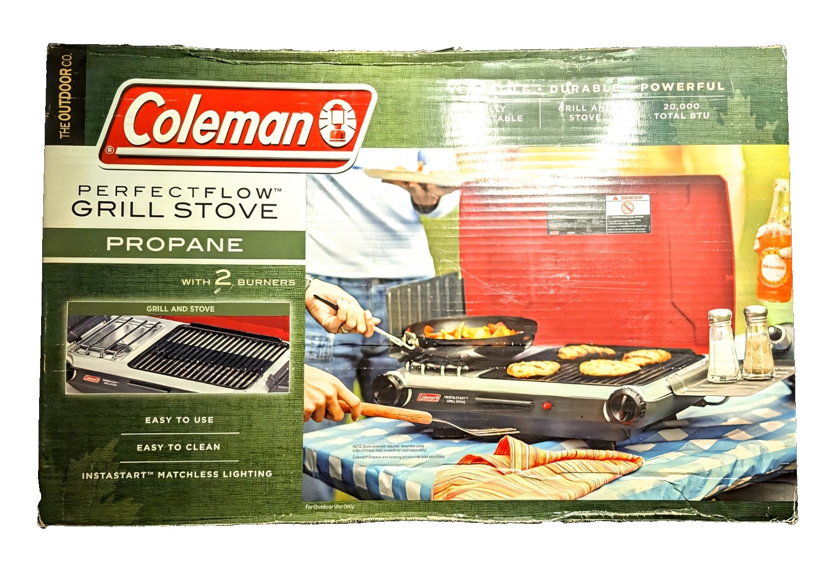New Coleman Perfectflow Grill Stove Propane 20,000 BTU
