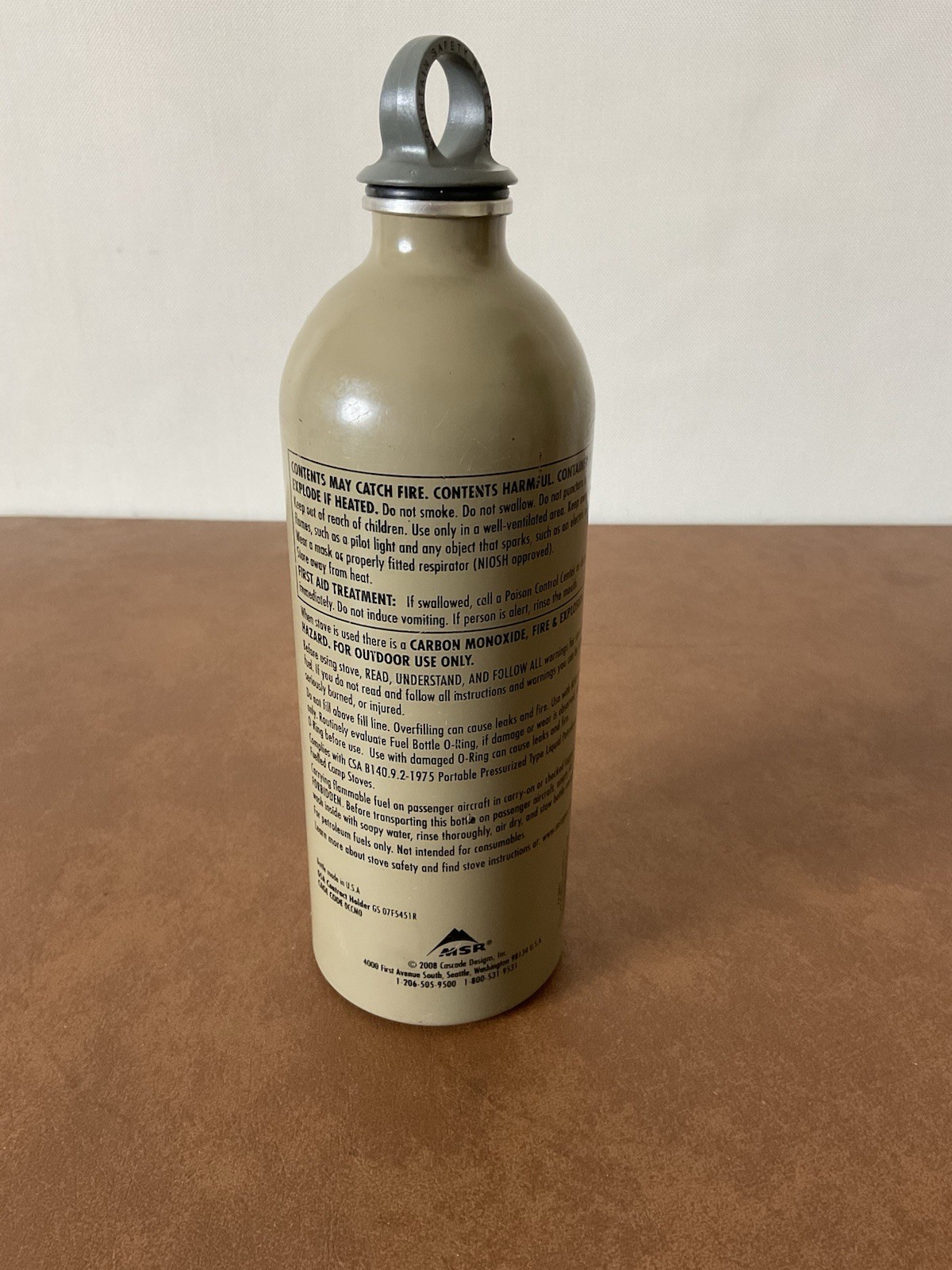 MSR Tan Fuel Bottle 591ML – 20 oz Mountain Safety Research