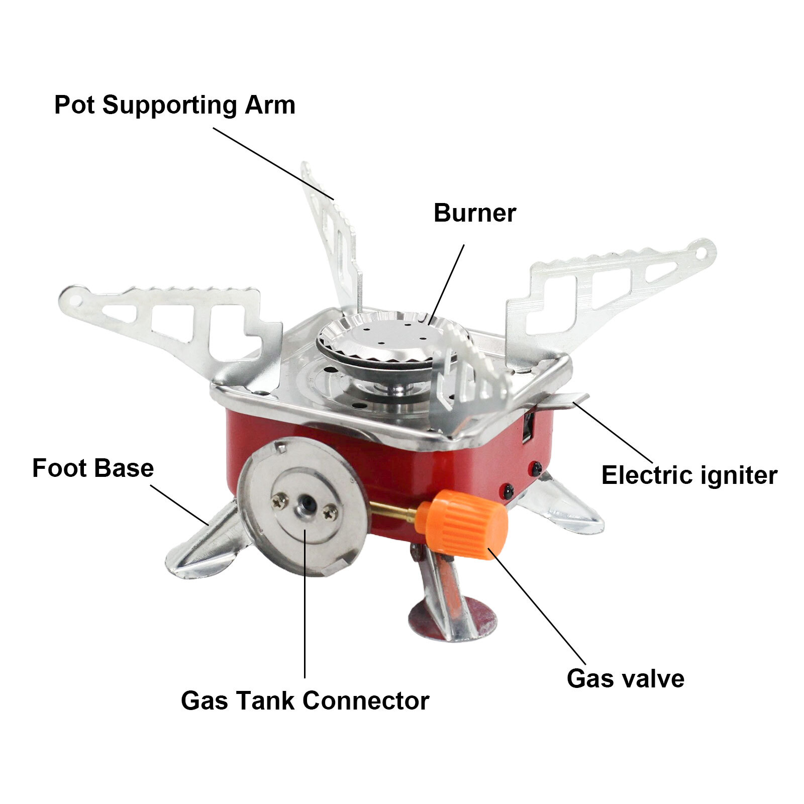 2800W Portable Camping Gas Stove Butane Outdoor Cooking Equipment Collapsible